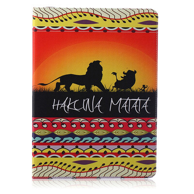 

Prairie lion Style Embossing Classic Flip Cover with Stand Function and Credit Card Slot for iPad Pro 12.9