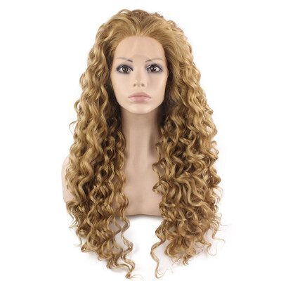 

Iwona Synthetic Hair Lace Front Long Curly Ash Blonde Wig