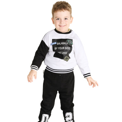 

Barbara (BALABALA) boy young child baby children hit color long-sleeved pants two-piece set 28041171104 shell card 90