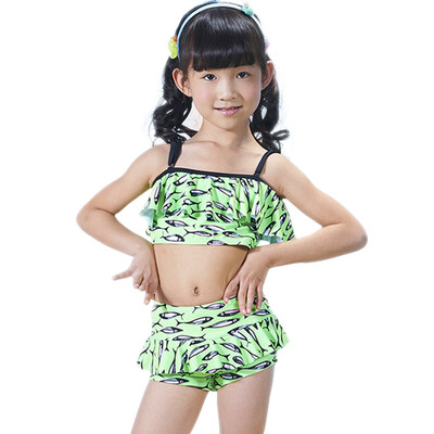 

Qiaohai (QIHAI) 6615-5 cute children swimsuit girls split two-piece Korean version of the hot spring swimwear M code