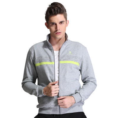 

Camel (CAMEL) sweater male cardigan jacket long sleeve collar zipper casual sportswear C7S2U7665 deep flower gray XXL