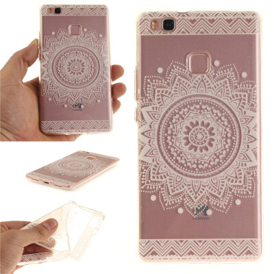 

White mandala Pattern Soft Thin TPU Rubber Silicone Gel Case Cover for HUAWEI P9 LITE