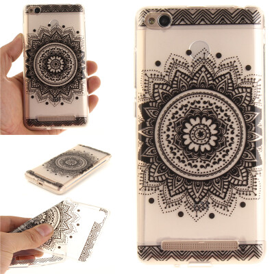 

Black mandala Pattern Soft Thin TPU Rubber Silicone Gel Case Cover for XiaoMi Red mi 3