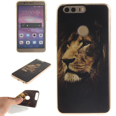 

Lions Pattern Soft Thin TPU Rubber Silicone Gel Case Cover for HUAWEI Honor 8