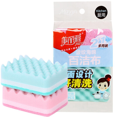 

Beautiful&elegant corrugated sponge scouring cloth 2 into the corrugated concave&convex brush surface HC015890