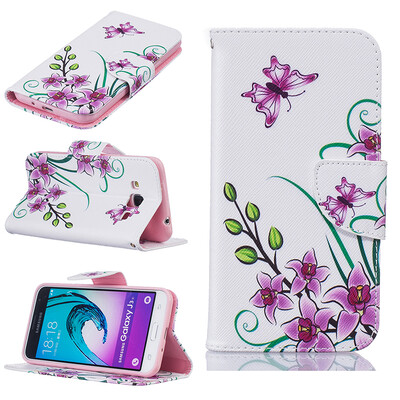 

Pink butterfly Design PU Leather Flip Cover Wallet Card Holder Case for SAMSUNG GALAXY J3