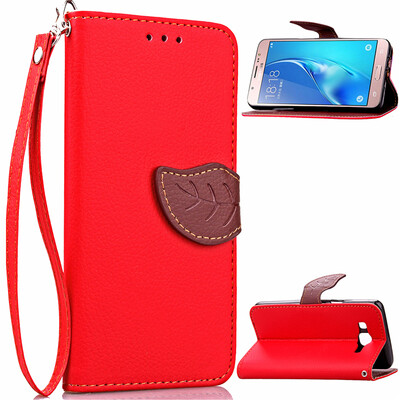 

Red Design PU Leather Flip Cover Wallet Card Holder Case for Samsung Galaxy J72016J710