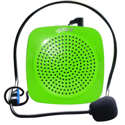 

Wenquxing K3 multi-function teacher loudspeaker small bee loudspeaker portable card small speaker promoters tour guide teaching dedicated U disk TF card speaker headset hanging waist green