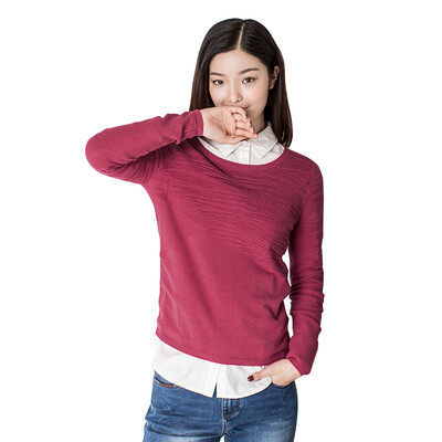 

INMAN long sleeves knitted sweater rose red M 1863302258