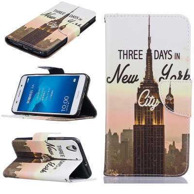 

Tower Design PU Leather Flip Cover Wallet Card Holder Case for HUAWEI Honor 5AY6 II