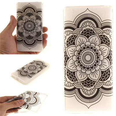 

Black sun flower Pattern Soft Thin TPU Rubber Silicone Gel Case Cover for SONY Xperia XA