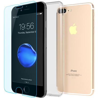 

【2 шт】 ESK iPhone7 Plus / 8 Plus корпус мобильного телефона Apple 7 plus / 8 Plus закаленная пленка 0,15 мм стеклянная пленка + свежая защитная крышка-JM244