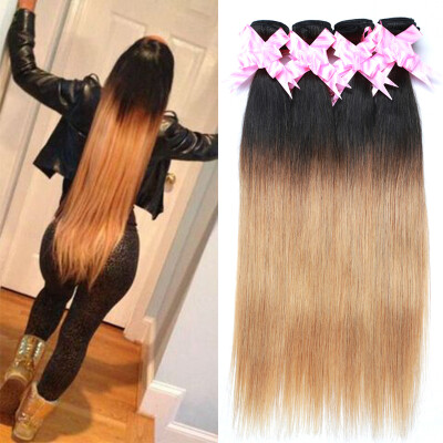 

Peruvian Virgin Hair Straight 3 Bundles Omber Human Hair Extensions Dark Blonde Hair Bundles Omber Brazilian Virgin Weave Hair