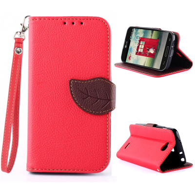 

Red Design PU Leather Flip Cover Wallet Card Holder Case for LG L90