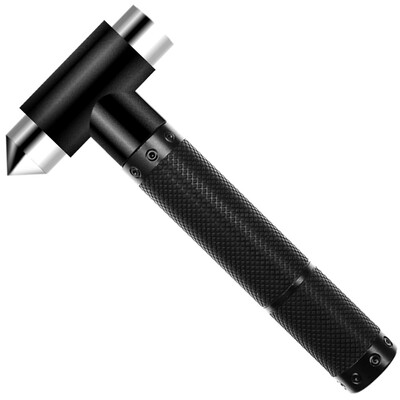 

YUECAR Six-in-one Safety Hammer Vehicle Breaker Hammer Multifunction Escape Hammer with LED Light Flashlight Emergency Light Hand-cranked to Charge Mobile Phone
