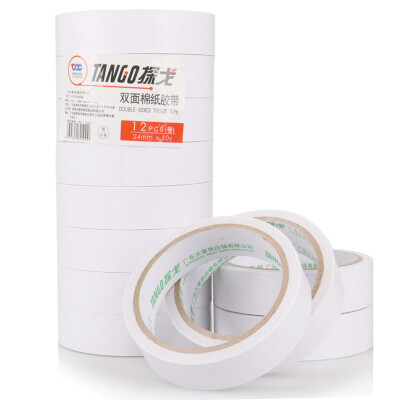 

Tango TANGO cotton paper double-sided tape strong office students double-sided adhesive 24mm 10y 91 m roll 12 volumes bag