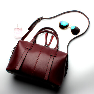 

Dirirab Leather Womens Handbag Boston Leather Leather Bag Messenger Bag 2017 New Womens Shoulder Pillow Bag