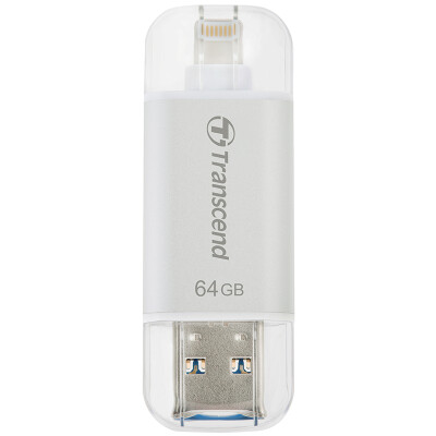 

Transcend 64GBJDG300 Apple phone flash drive phone companion Lightning USB 31 dual connector Apple official MF certification silver