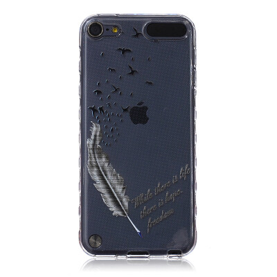 

Feathers and birds Pattern Soft Thin TPU Rubber Silicone Gel Case Cover for iPod Touch 5/6