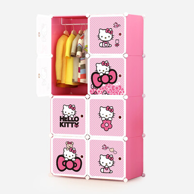 

Jingdong Supermarket Kou Si Holle kitty environmental protection resin wardrobe 8 door 6 grid 1 linked cartoon wardrobe storage cabinet lockers