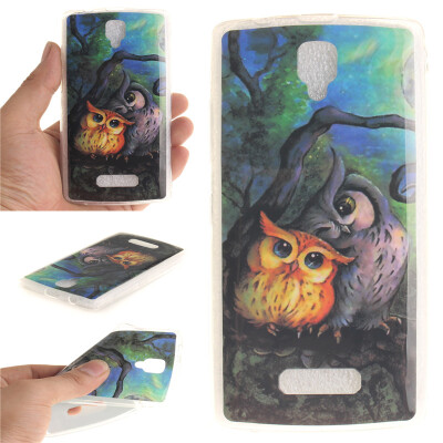 

Oil painting owl Pattern Soft Thin TPU Rubber Silicone Gel Case Cover for Lenovo A2010