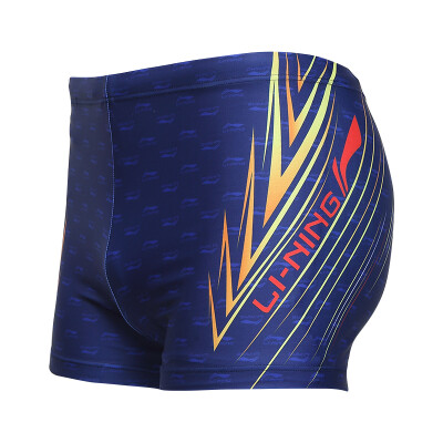 

Li Ning LI-NING swim trunks fashion swimsuits men's flat-angle printing swimsuit LSSL081-2 deep blue XXXL