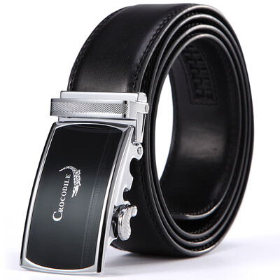 

Crocodile CROCODILE men's business leather belt personalized hollow buckle belt 13672089-01 black