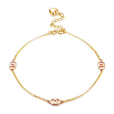 

DEMONE JL0001KJ01 Yellow 18K Gold Anklets Women&39s Fashion Korean Gold Forks Chains Extended Chains Accessories Jewelry