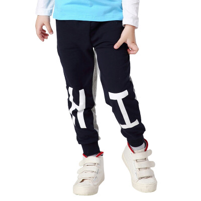 

Xin Song boy possession of the blue board printed letters leisure sports trousers in the big children and spring basic sports trousers E006B120