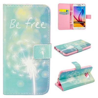 

Green dandelion Design PU Leather Flip Cover Wallet Card Holder Case for SAMSUNG GALAXY S6