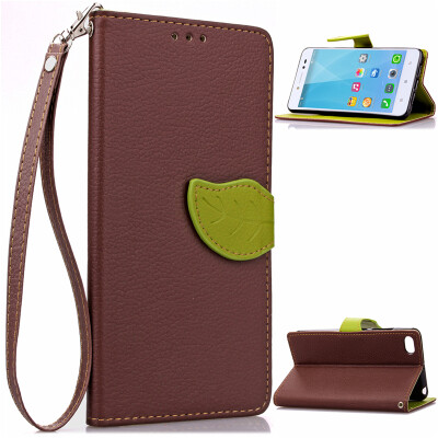 

Brown Design PU Leather Flip Cover Wallet Card Holder Case for Lenovo S90