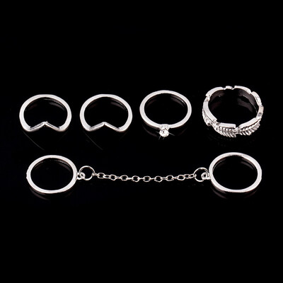 

6pcs / Set Кольца Urban Золотой Стек Кристалл Симпатичные Над Knuckle Кольцо диапазона Midi Ring