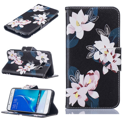 

Black lily Design PU Leather Flip Cover Wallet Card Holder Case for SAMSUNG Galaxy J5 2016J510