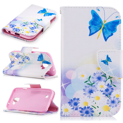 

Butterfly&flower Design PU Leather Flip Cover Wallet Card Holder Case for LG K3 2017