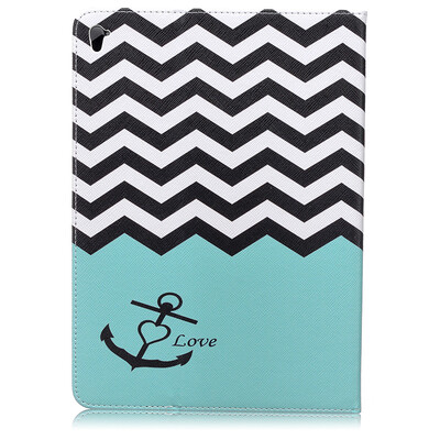 

Wave Style Embossing Classic Flip Cover with Stand Function and Credit Card Slot for iPad Pro 9.7/iPad Air 3