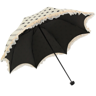 

Зонтик Umbrella UPF50 + Виниловый шелковый экран Черная головоломка Двойной кружевной кружевной тринити-гриб Солнечный зонтик Зонтик бежевый 30046ELCJ