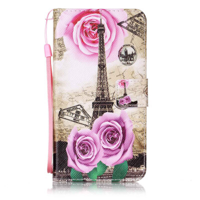 

Flower Tower Design PU Leather Flip Cover Wallet Card Holder Case for LG LS775
