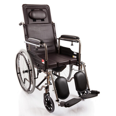 

YUWELL wheelchair foldable half-H059B all-steel reinforced seat with commode chair table manual wheelchairs
