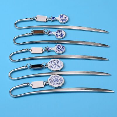 

chinese blue and white porcelain steel book mark various design creative gift with gift package