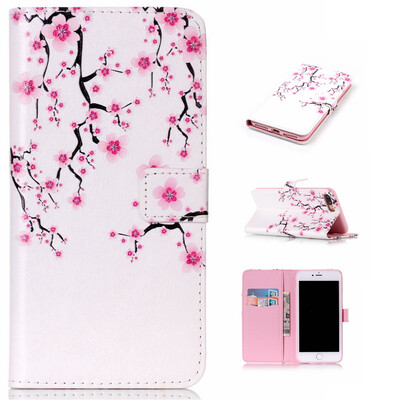 

Plum blossom Design PU Leather Flip Cover Wallet Card Holder Case for IPHONE 7 Plus