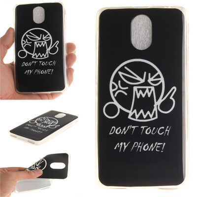 

Do not touch me Pattern Soft Thin TPU Rubber Silicone Gel Case Cover for Lenovo VIBE P1m
