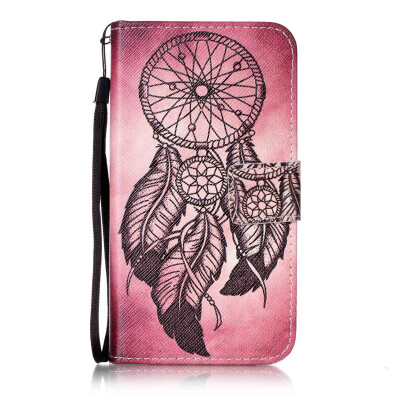 

Maroon Wind Chimes Design PU Leather Flip Cover Wallet Card Holder Case for HTC Desire 626