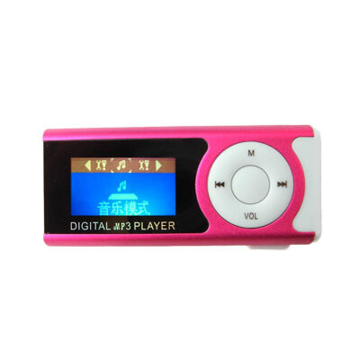 

MyMei ortable Shiny Mini USB Clip LCD Screen MP3 Media Player Support 16GB Micro SD Card Sports Metal MP3 Music Player MP3/WMA