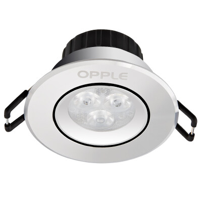 

【Jingdong Supermarket】 Op lighting led spotlights downlight ceiling light aluminum high-silver section 3 only installed 3 watts white light 6500K hole 6-7 cm