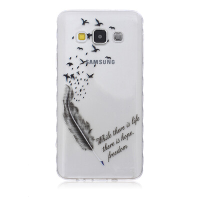 

Feathers&birds Pattern Soft Thin TPU Rubber Silicone Gel Case Cover for SAMSUNG GALAXY A3