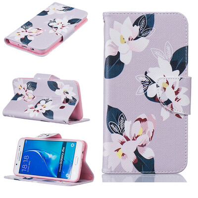 

Gray lily Design PU Leather Flip Cover Wallet Card Holder Case for SAMSUNG Galaxy J5 2016J510