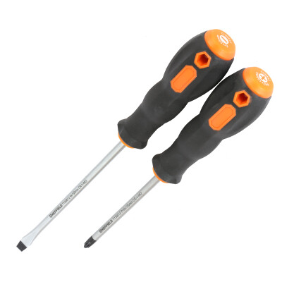 

Steel shield (SHEFFIELD) T130012 two-color handle 2-piece set of multi-function screwdriver set with a strong magnetic screwdriver cross screwdriver screwdriver combination