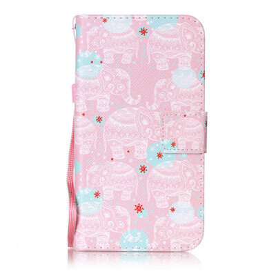 

Pink Elephant Design PU Leather Flip Cover Wallet Card Holder Case for Huawei Y5 II