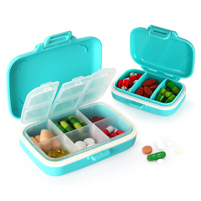 

Jingdong Supermarket billion high EKOA kit sealed storage box portable jewelry box sub-box drug box size combination set of lake water blue