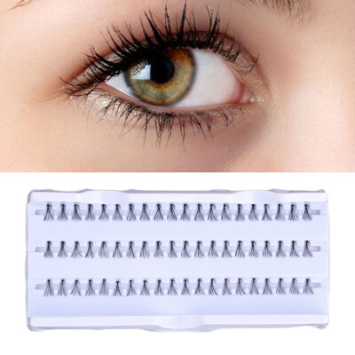 

60pcs 10mm 12mm Individual Black False Eyelash Cluster Lashes Extension Tool Black